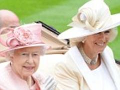 Queen waves happily at Royal Ascot alongside Duke and Duchess of Cornwall, despite Prince Philip's absence